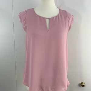 Iris M rose blouse cap sleeves